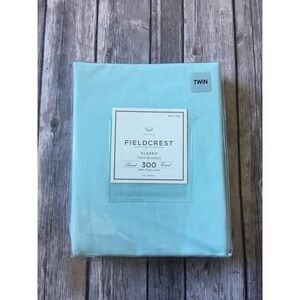 New Twin Bed Skirt 100% Pima Cotton 15" Drop Fieldcrest Light Blue Dust Ruffle